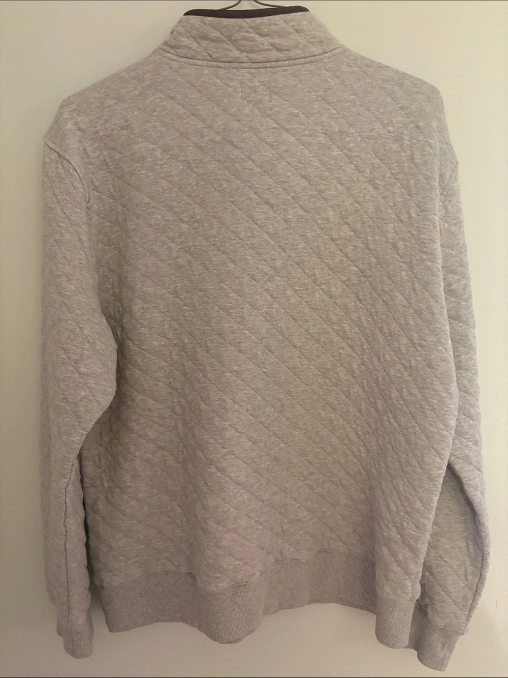 Faherty Epic Quilted Pullover Sweater - Oatmeal size XL